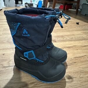 Kamik Kids Black and Blue Snow Boots